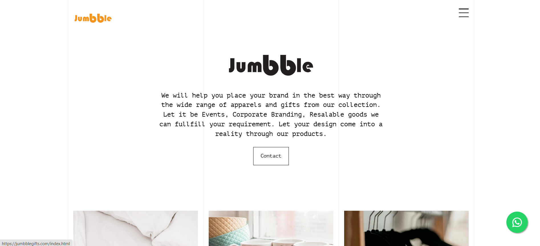 Jumbble Gifts website mockup